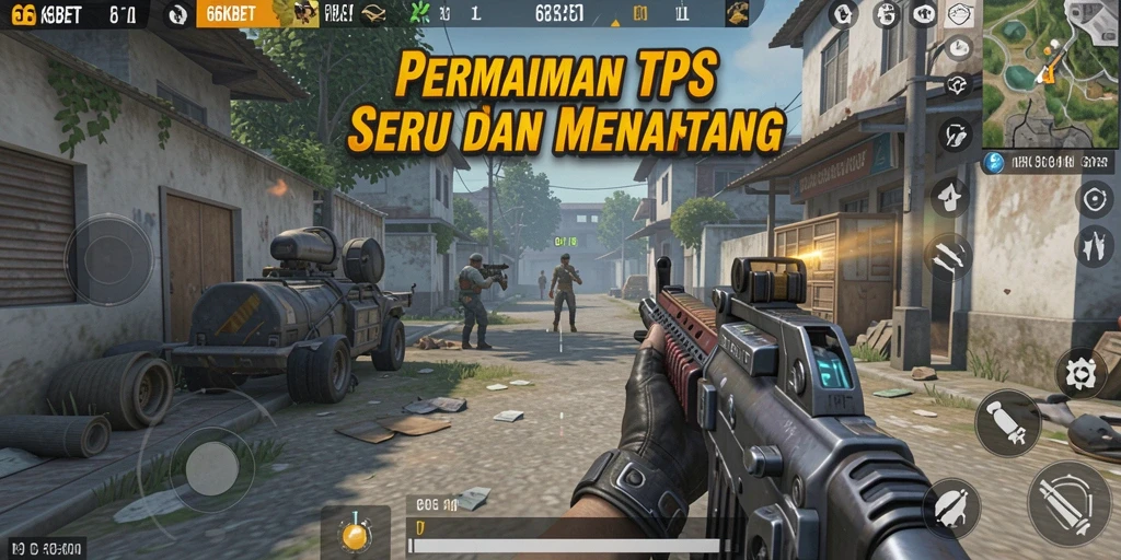 Tampilan gameplay seru dalam 66KBET dengan aksi TPS yang mendebarkan.