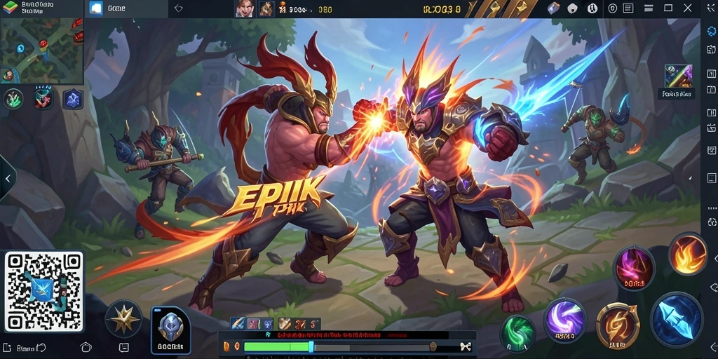 Tampilan luar biasa dari gameplay 8QR di pertarungan tim MOBA.