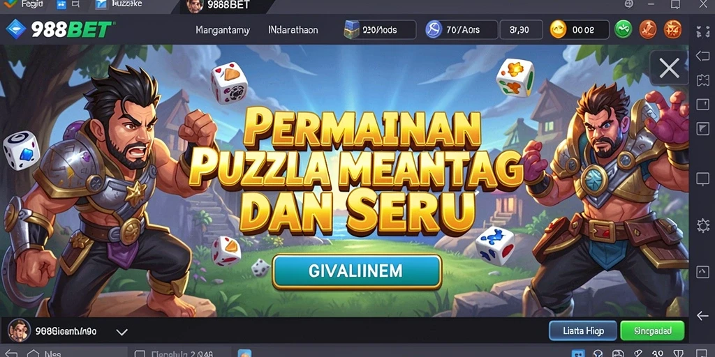 Tampilan gameplay 988BET dengan tantangan puzzle yang seru.
