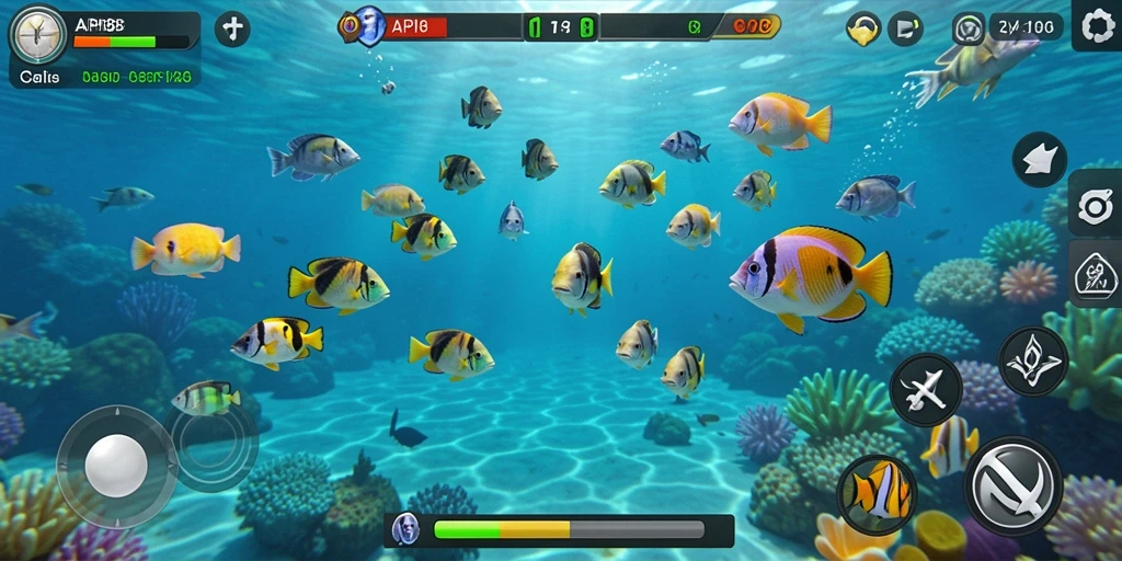 Screenshot utama API88 menampilkan aksi tembak ikan yang seru.