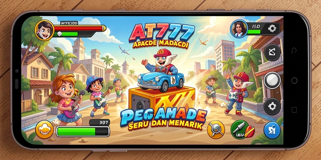 Screenshot AT777 menampilkan gameplay Arcade yang menarik dan penuh warna.