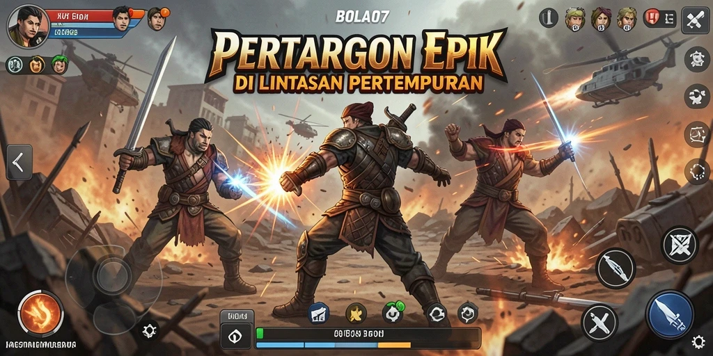 Gameplay BOLA07 yang mendebarkan di medan pertempuran.