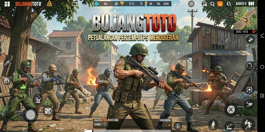 Gameplay BUJANGTOTO yang mendebarkan dengan aksi tembak-menembak intens.