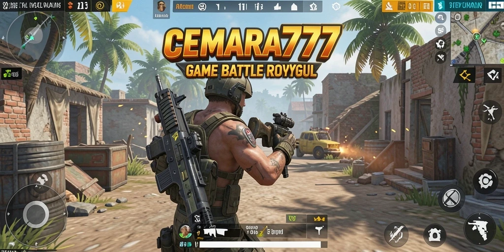 Gameplay seru dalam CEMARA777 menunjukkan pertarungan seru Battle Royale.