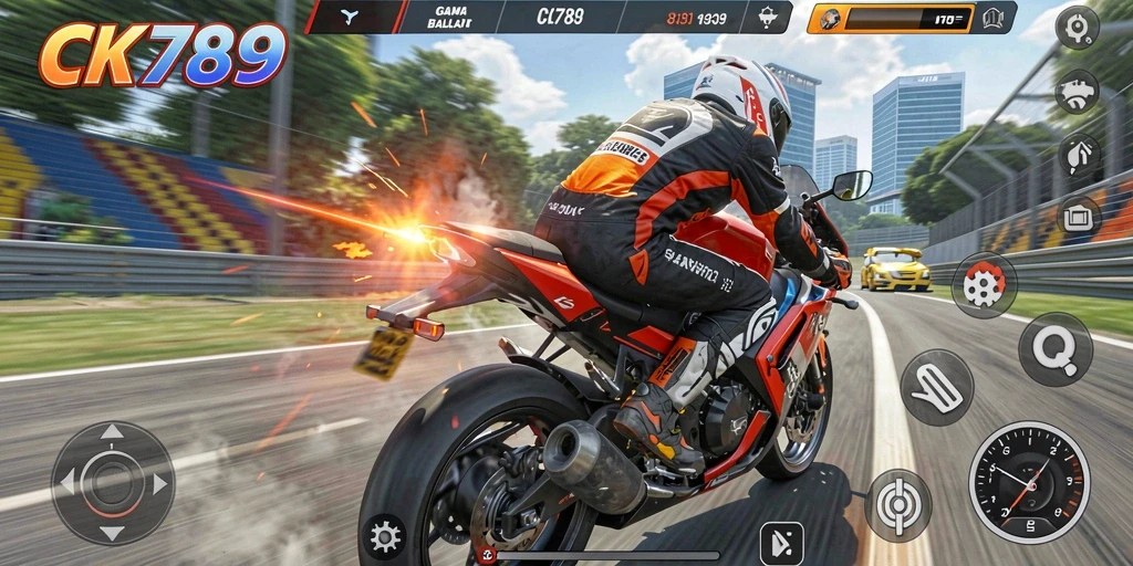 Tampilan seru gameplay balap motor CK789 yang memukau.