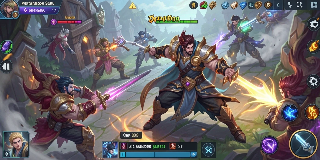 Tampilan seru gameplay DEPO89 dalam pertempuran MOBA.