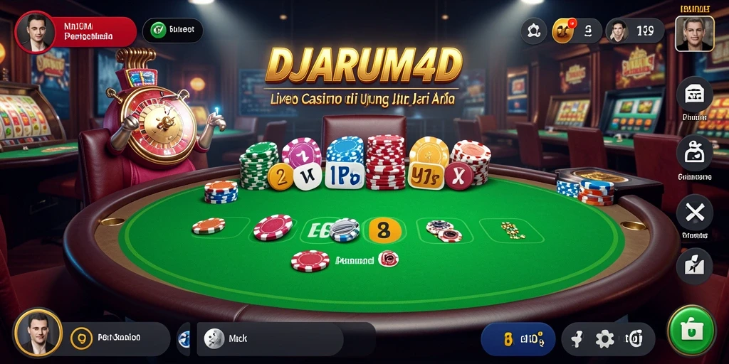 Tampilan gameplay DJARUM4D dengan dealer langsung dan interaksi sosial.