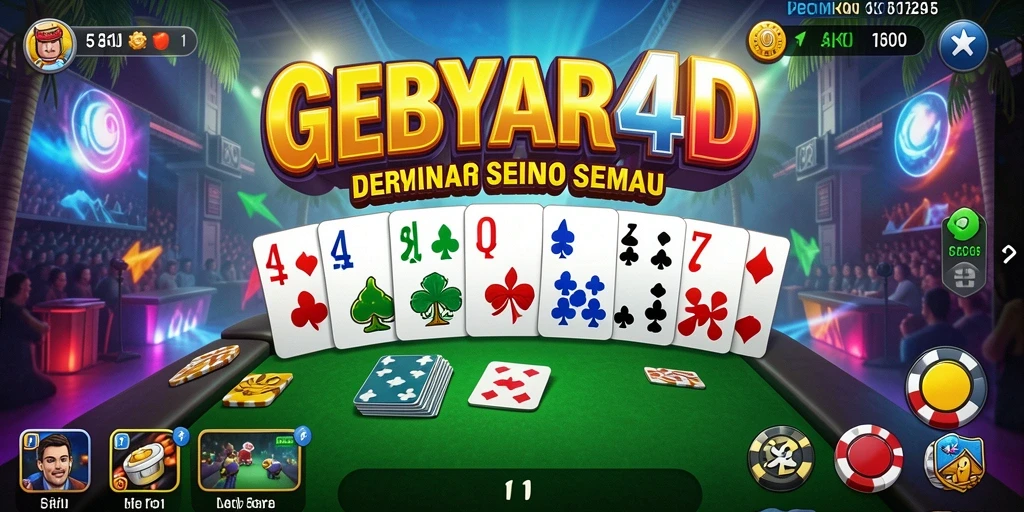 Tampilan gameplay menarik dari GEBYAR4D yang penuh warna.