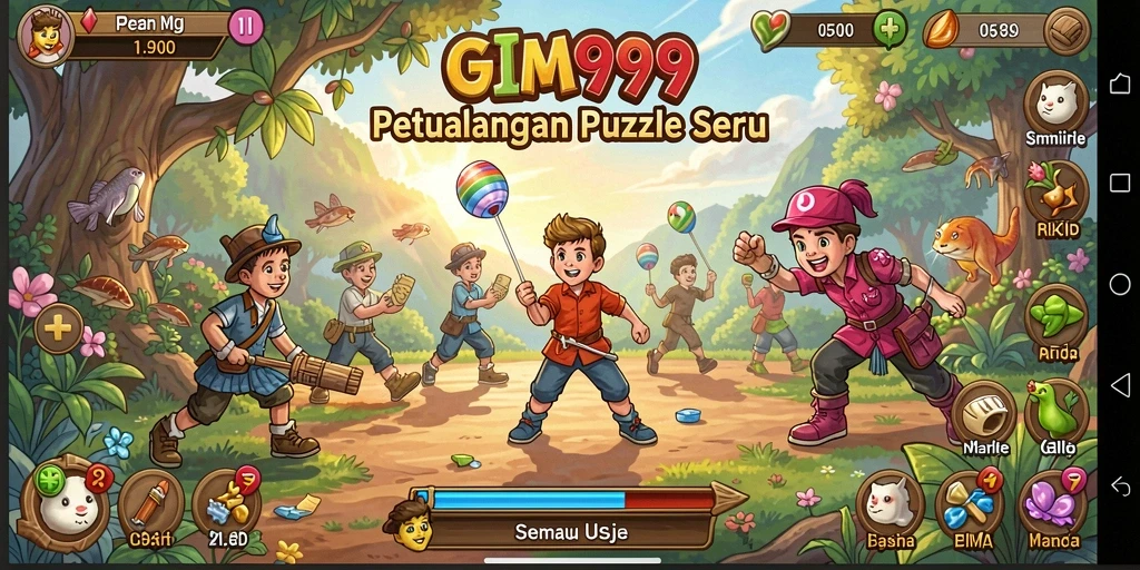 Tangkapan layar dari gameplay GIM999 yang menarik dan penuh teka-teki.