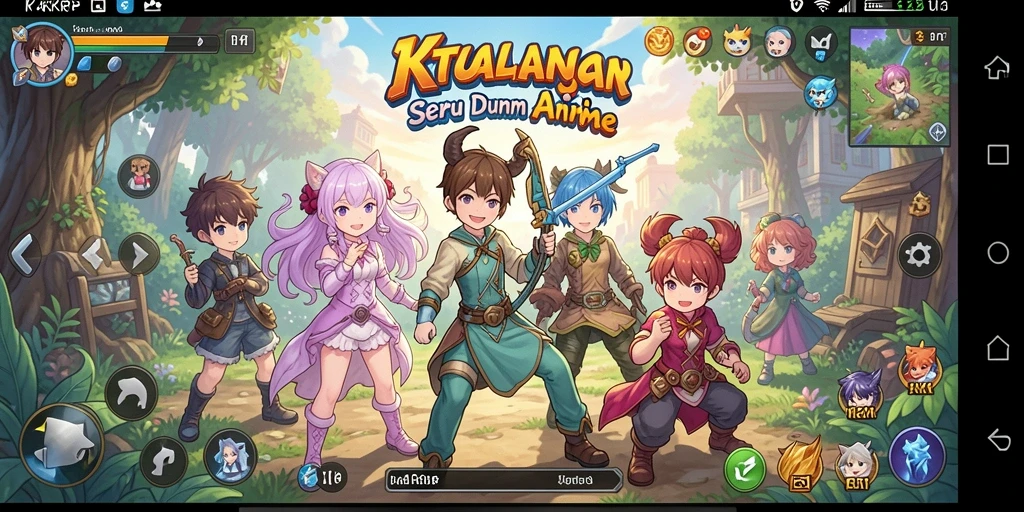 Screenshot gameplay KAKRP menampilkan aksi seru karakter anime.
