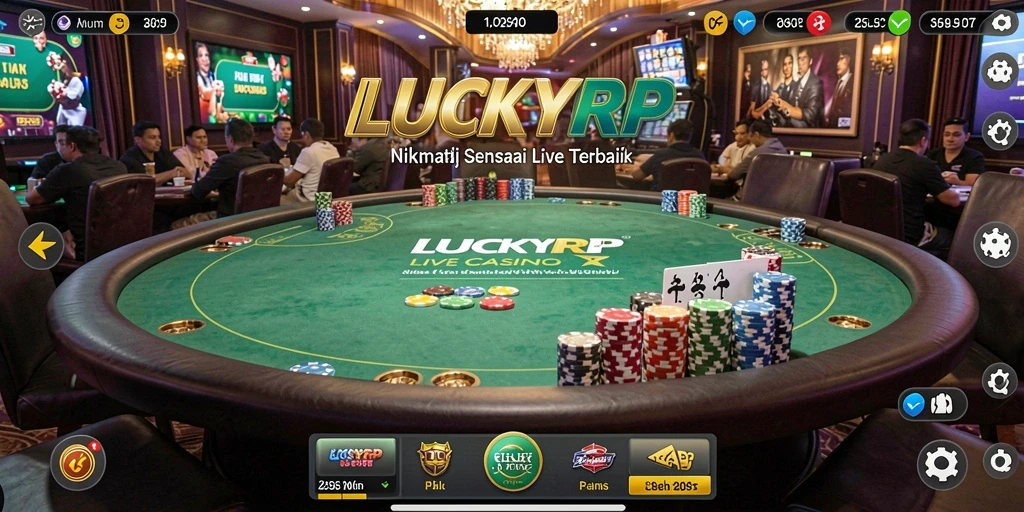 Screenshot LUCKYRP menampilkan dealer profesional dan gameplay interaktif langsung.