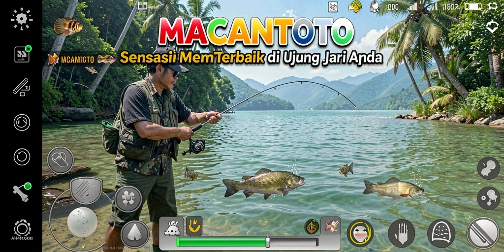 Gameplay seru dari MACANTOTO saat menangkap ikan di laut.