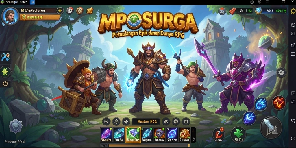 Screenshot gameplay MPOSURGA menampilkan aksi pertempuran yang mendebarkan.