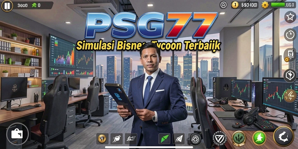 Tampilan permainan PSG77 yang menampilkan elemen bisnis yang dinamis.