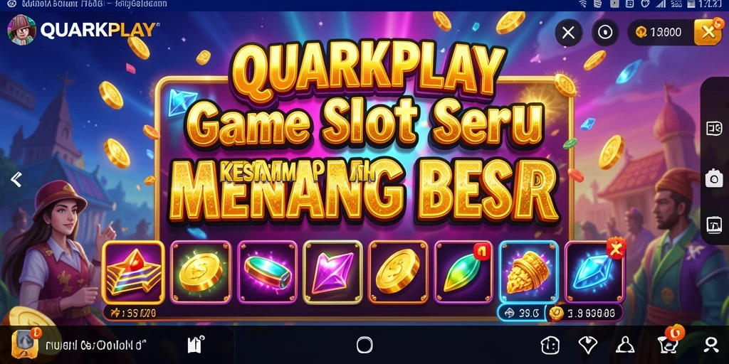 Tampilan gameplay QUARKPLAY menampilkan mesin slot dengan grafis yang memukau.
