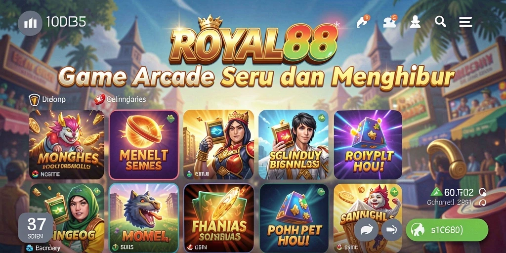 Tangkapan layar utama ROYAL88 menampilkan momen seru gameplay Arcade.