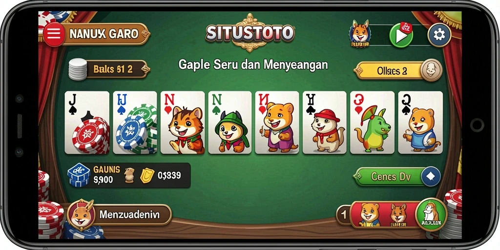 Screenshot utama menunjukkan gameplay seru Gaple di SITUSTOTO.