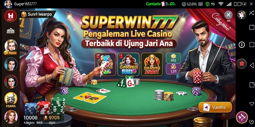 Tampilan gameplay Live Casino yang mendebarkan dari SUPERWIN777.