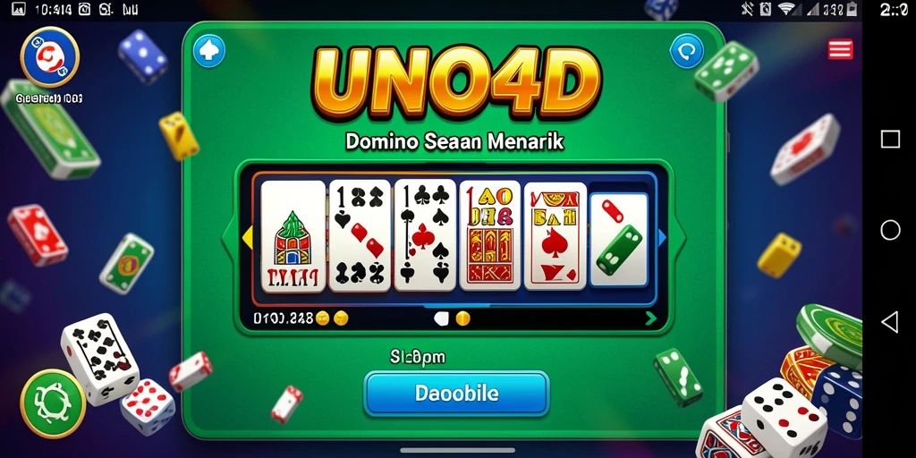 Screenshot gameplay Domino seru di UNO4D, menunjukkan aksi pemain yang mendebarkan.